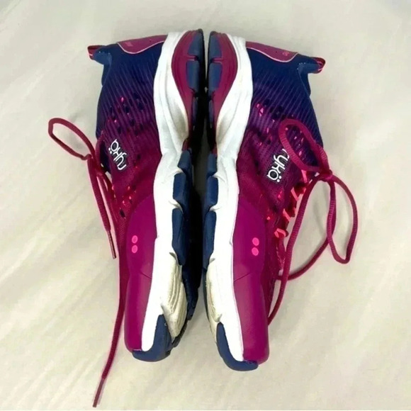 Ryka RZX Women's Vivid Sneakers 10W Raspberry Blue Lace Up Mesh - Picture 7 of 10